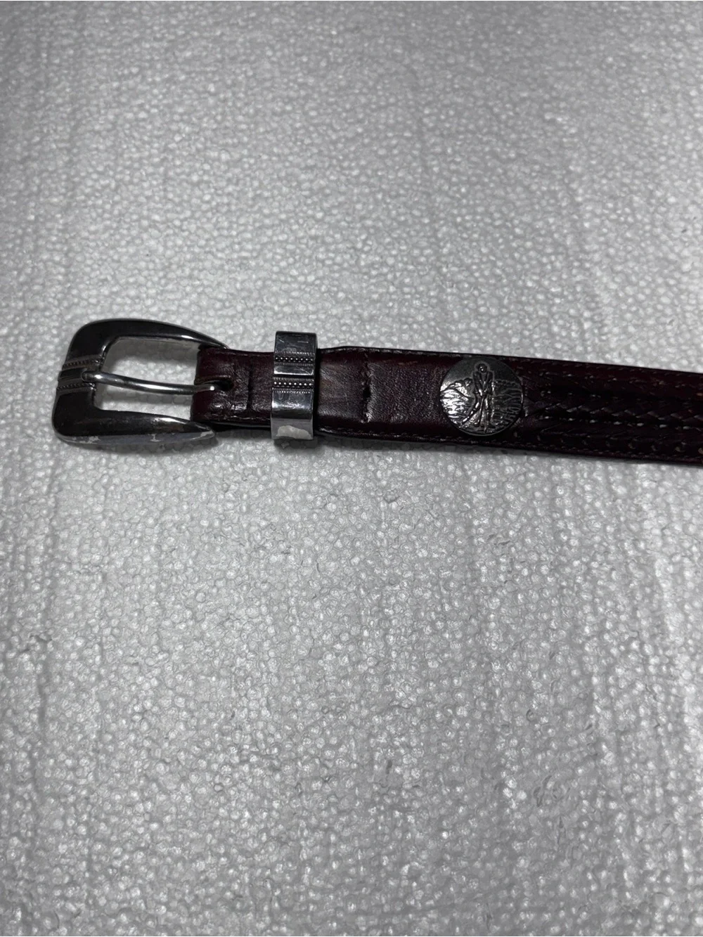Brighton Onyx 42” Men's Dark Brown Leather Dress Belt with Polished Buckle